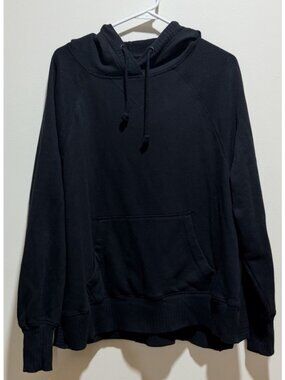 So Sweatshirt Size Large Oversized Cozy Hoodie Pullover Drawstring ~ Black